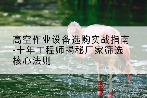 广陵剪叉式升降机厂家-高空作业设备选购实战指南-十年工程师揭秘厂家筛选核心法则