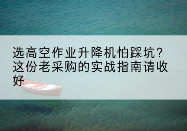 广陵高空作业升降机厂家推荐-选高空作业升降机怕踩坑？这份老采购的实战指南请收好