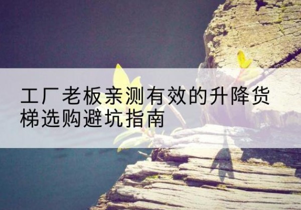 广陵升降货梯怎么选-工厂老板亲测有效的升降货梯选购避坑指南